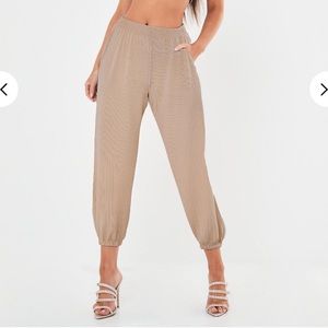 Misguided stone oversized ribbed joggers